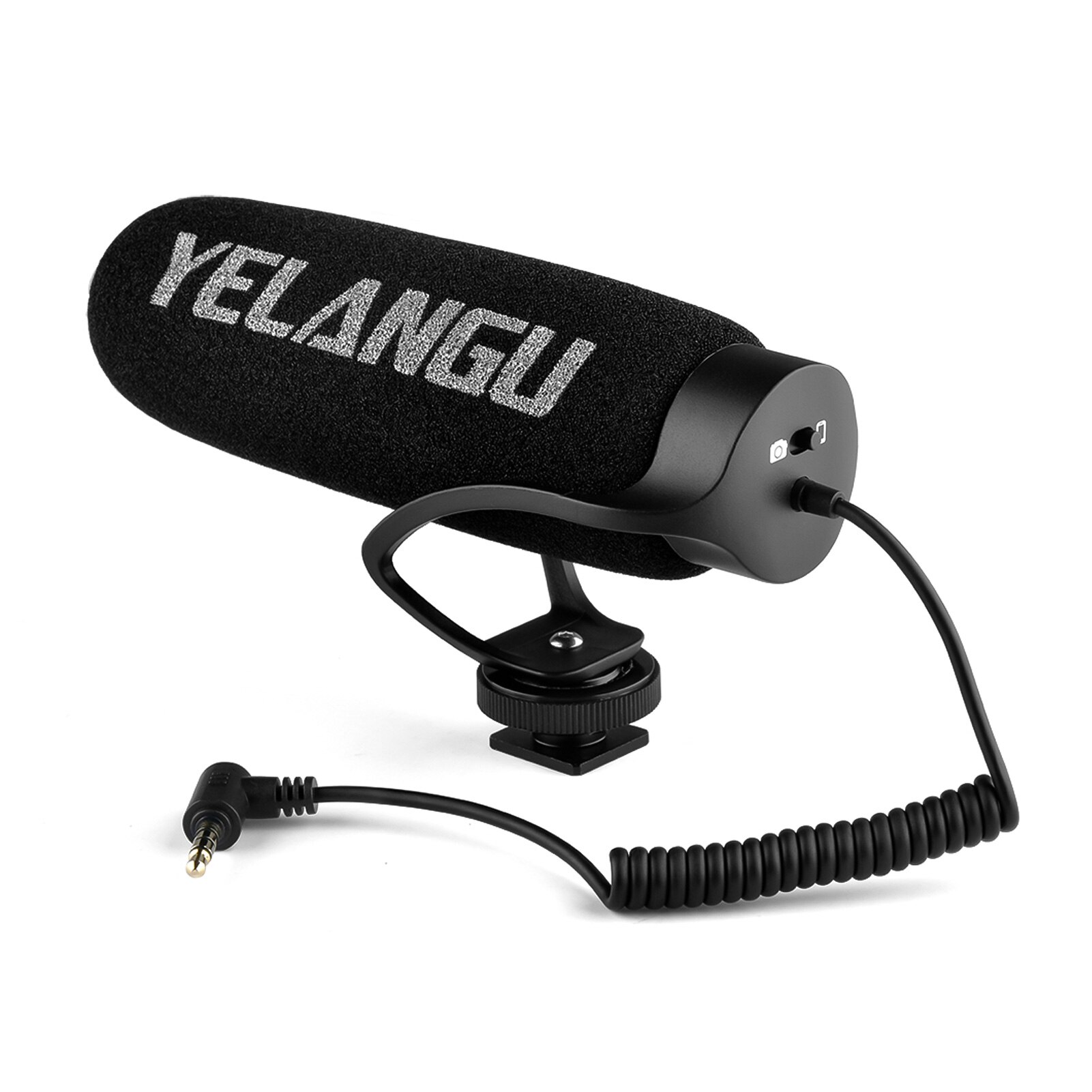 YELANGU MIC08 On-camera Condenser Microphone Video Mic with Intergrated Shock Mount 3.5mm TRRS for Camera Smartphone Vlog Video: MIC