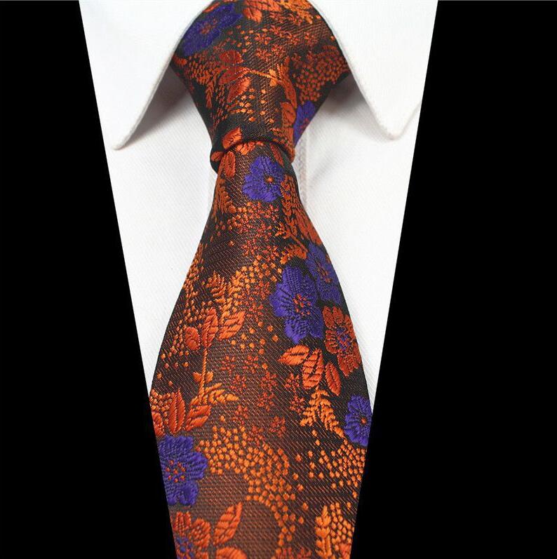 RBOCOTT – cravates florales en soie Jacquard pour hommes, 7cm, col tissé, couleur bleu rouge, accessoires de mariage d'affaires: 09