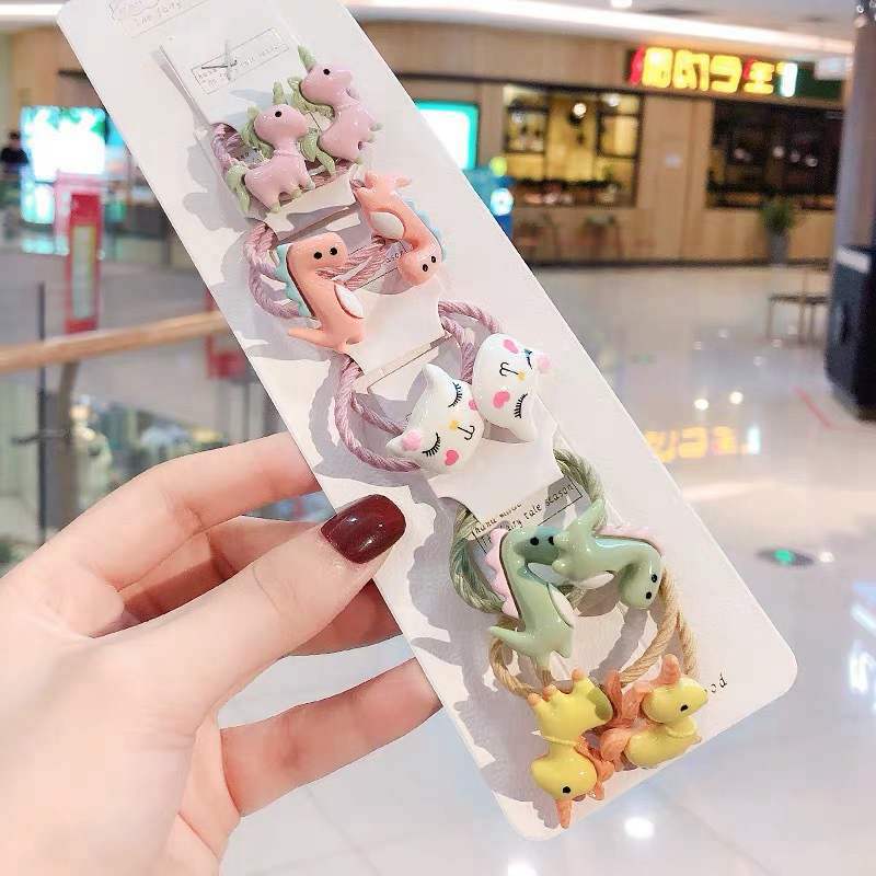 10 pz/impostato di Modo Delle Ragazze Fasce Elastiche Dei Capelli di Animali Del Fumetto Del Fiore Della fascia Bambini Scrunchies coda di Cavallo Titolare Dei Capelli Del bambino Accessori: stile 1