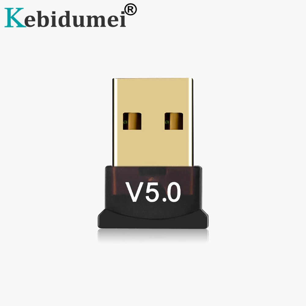 Kebidumei USB Bluetooth Transmitter Adapter V5.0 Music Sound Receiver Bluetooth Dongle for Windows XP Vista 7/8/10 PC Laptop