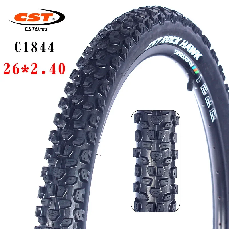 Zhengxin ROCK HAWK mountain bike tire 26inch 27.5inch C1844 steel wire 26*2.40 27.5*2.25 MTB Bicycle thickened tyre: WHITE