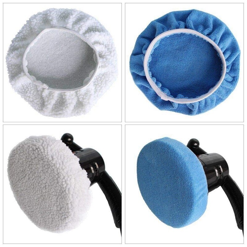 7Pcs Car Polisher Pad Bonnet Polishing Bonnet Polishing Hood Set Buffing Pad Cover For 220Mm-250Mm(9-10 Inch) Car Paint Care Wax