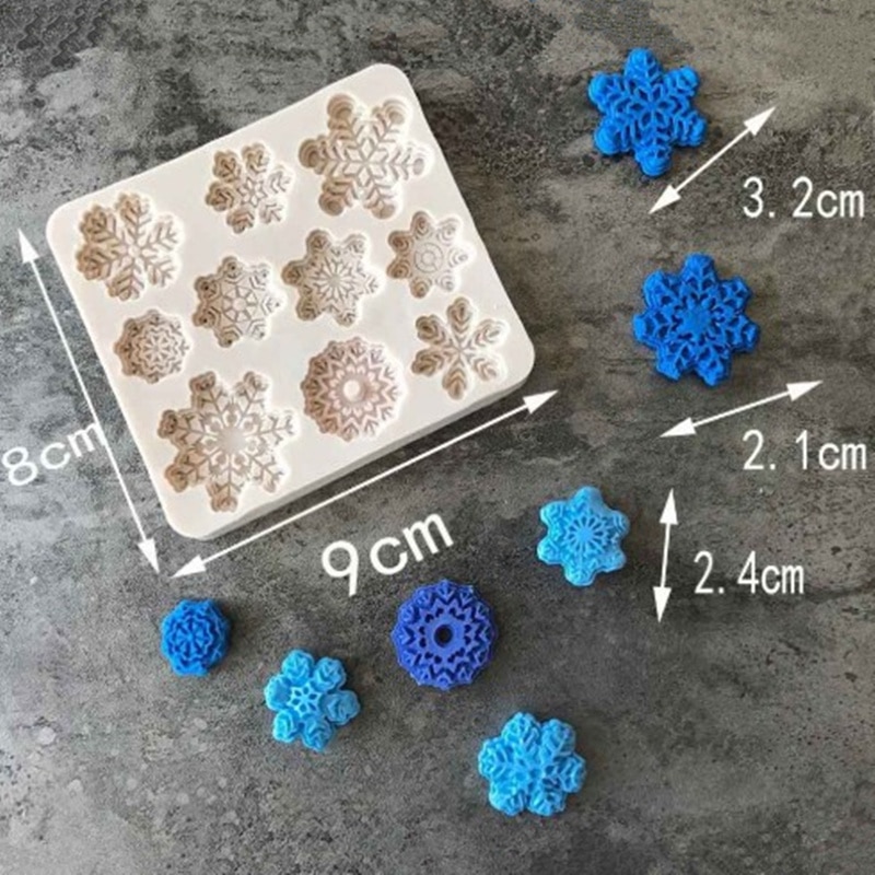 Kerst Sneeuwvlok Chocolade Cakevorm DIY Fondant Sugarcraft Stempelen Mal Bruiloft Verjaardag Cookies Bakken Gebak Gereedschap
