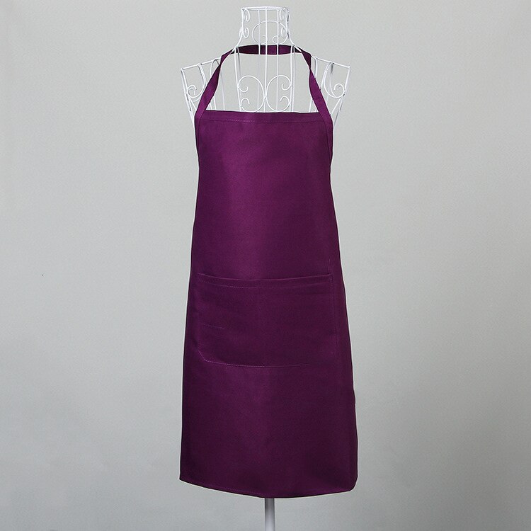Canvas Cotton Aprons Canvas Pockets Baking Chefs Kitchen Cooking Apron фартук кухонный Chefs With Hat Household Merchandises: Violet
