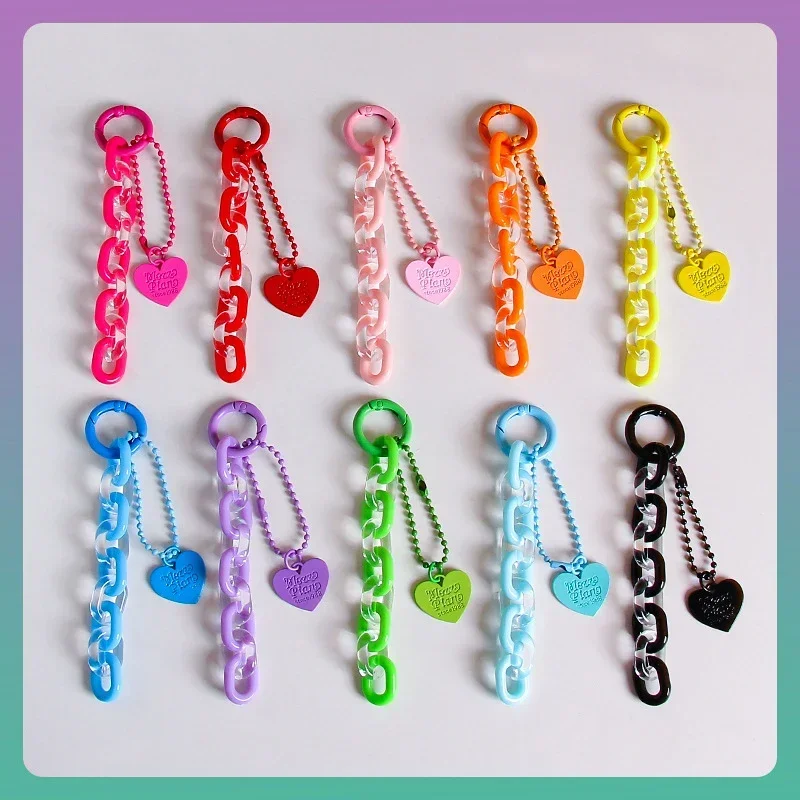 Zoete cartoon schattige hartvormige sleutelhanger hanger creatieve ketting sleutelhanger mode tas hangende decoratie accessoires
