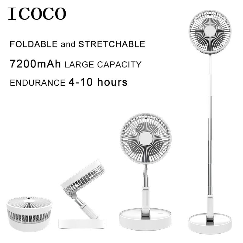 folding telescopic mini fan USB rechargeable student portable small electric dormitory bed office desktop large wind battery