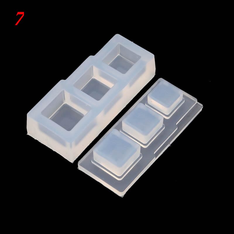 UV Resin Geometric Molds Hollow Quicksand Mold with Square Round Ellipse Mold: 7