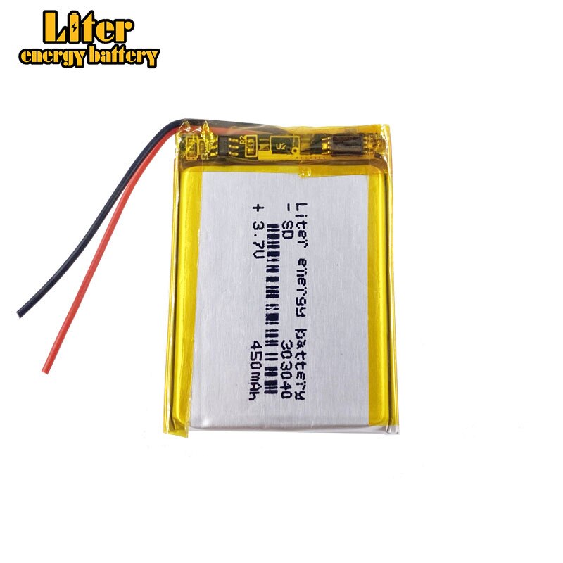 3.7V lithium polymeer batterij 303040 033040 MP3 MP4 kleine stereo toerenteller 450MA