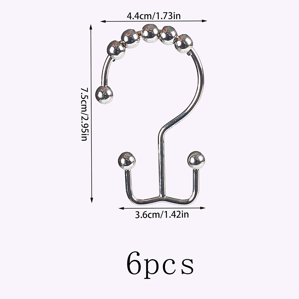 Shower Curtain Hooks Double Sided Bathroom Curtain Metal Hooks Rings for Bathroom Shower Rod Curtains: Yellow