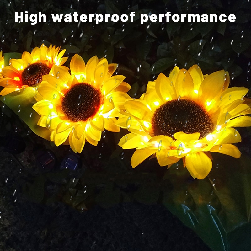 Lawn Light Solar Sunflower Street Lighting Landscape Lamp Outdoor Garden Decoration Flower Path Buried Light Waterproof IP67