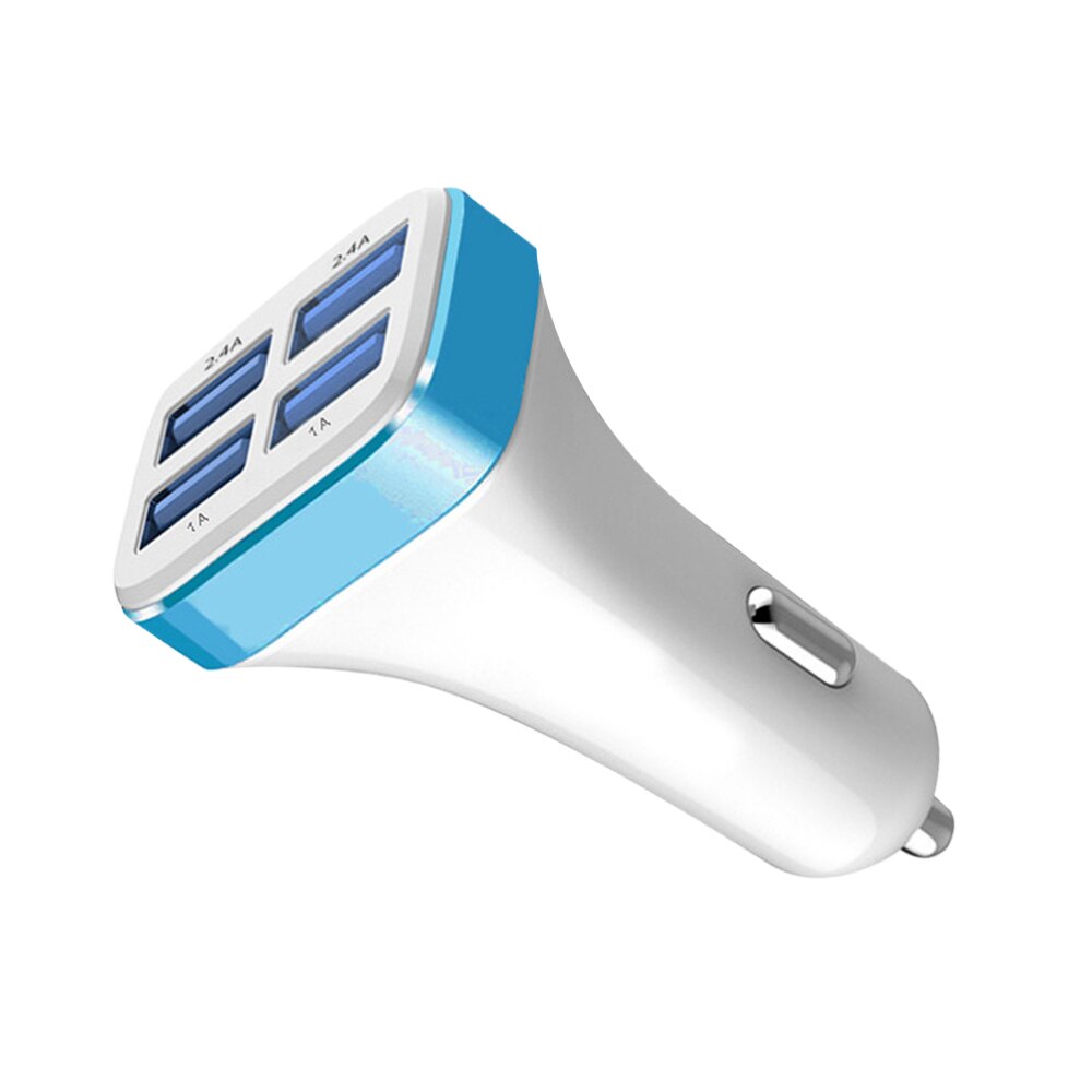 1 pc 2.4A 4 USB Ports Socket Multi Function Car Phone Charger (Black and Silver): As Shown 5