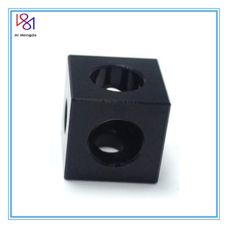3d Printer Parts Openbuilds Aluminum Block Cube Prism Connector Wheel Regulator Cube Corner V-slot Three Way Corner Bracket: 8pcs / Black