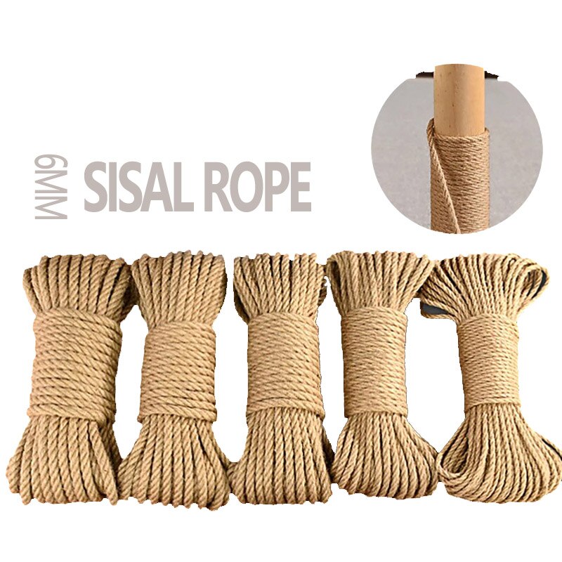 Sisal Rope Jute Rope Cat Tree Tower DIY Climbing Frame Replacement Rope Cat Scratcher Rope 8mm Desk Legs Binding