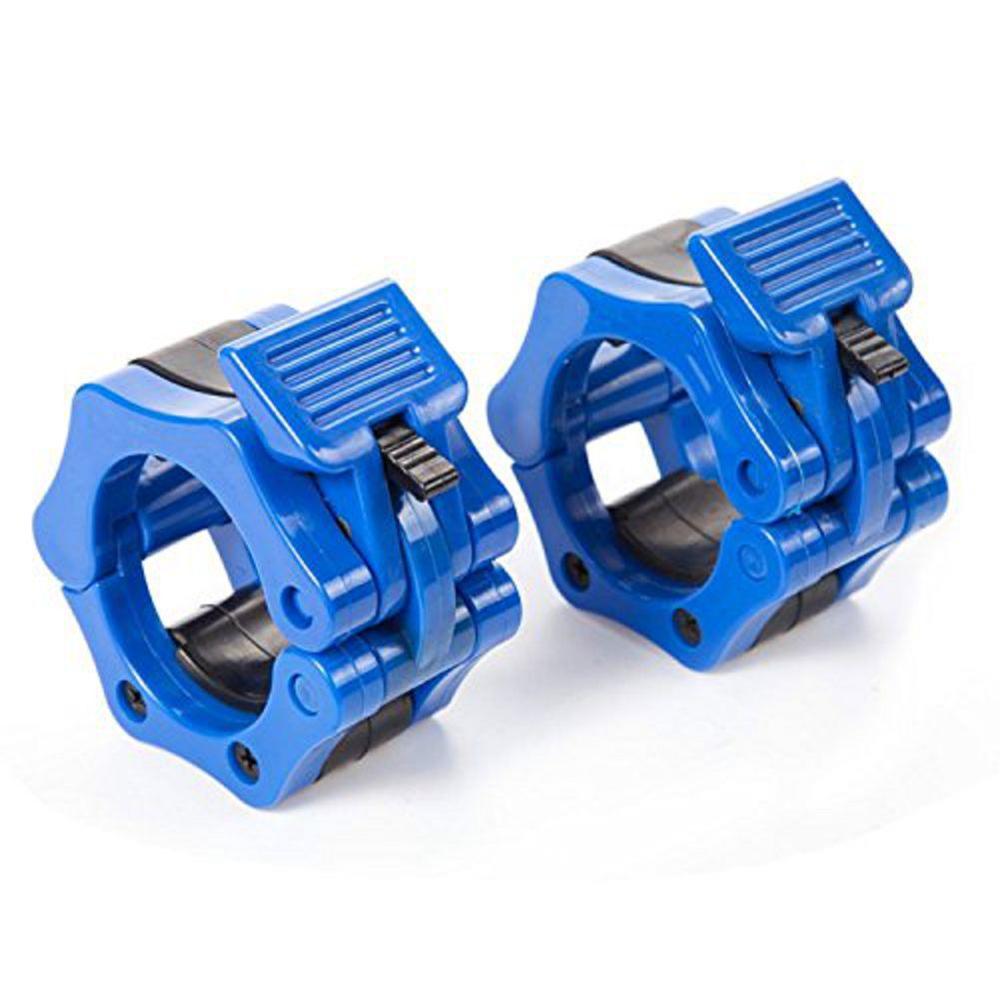 2pc 1" 2" Weightlifting Barbell Collar Fitness Crossfit Quick Release Dumbbell Clamp Powerlifting Musculation Lift Gym Equipment: Blue 50mm
