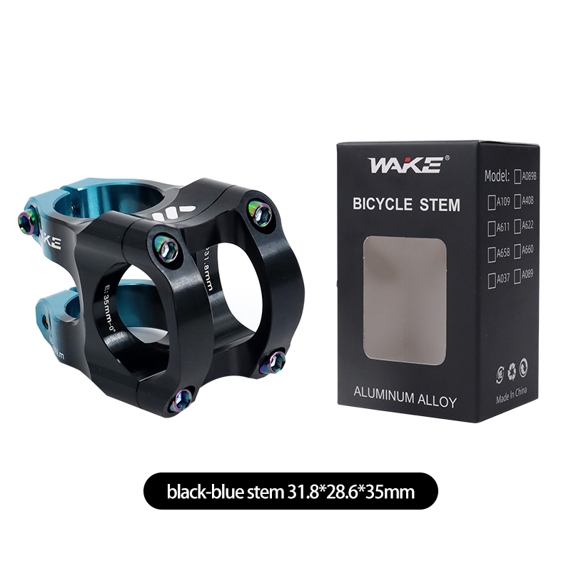 Wake Mtb Power Stem bicicleta de carretera puente de bicicleta de montaña potencia corta 31,8mm 35mm mesa de manillar de carretera vástago ajustable Riser ciclismo: Azul