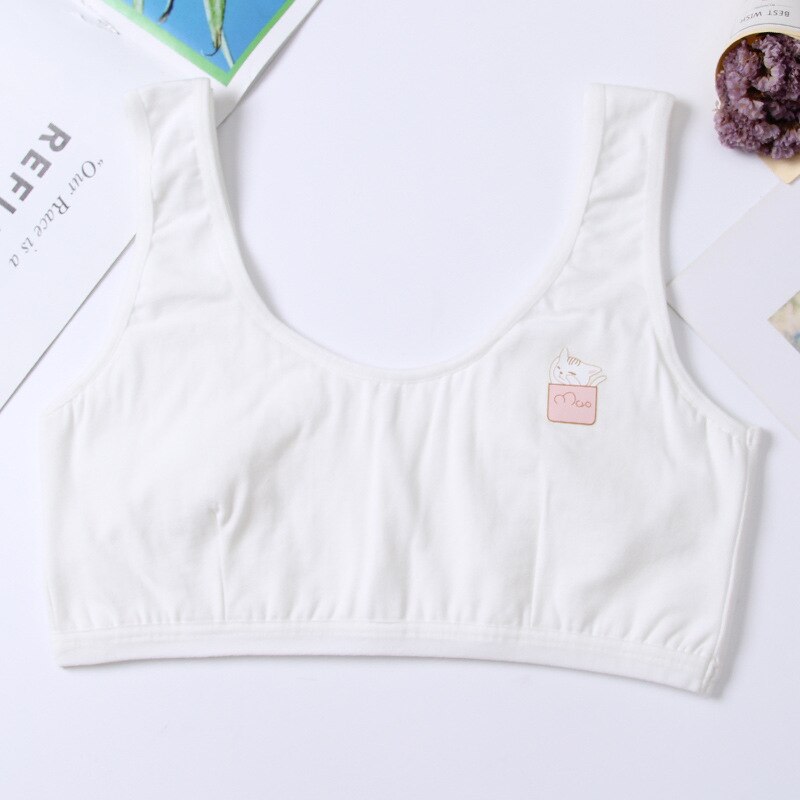 Meisje Beha Tiener Crop Top Ondergoed Vest Racerback Puberteit Sport Training Bras Brief Streetwear Tube Top 8-14Years: 4 / 12