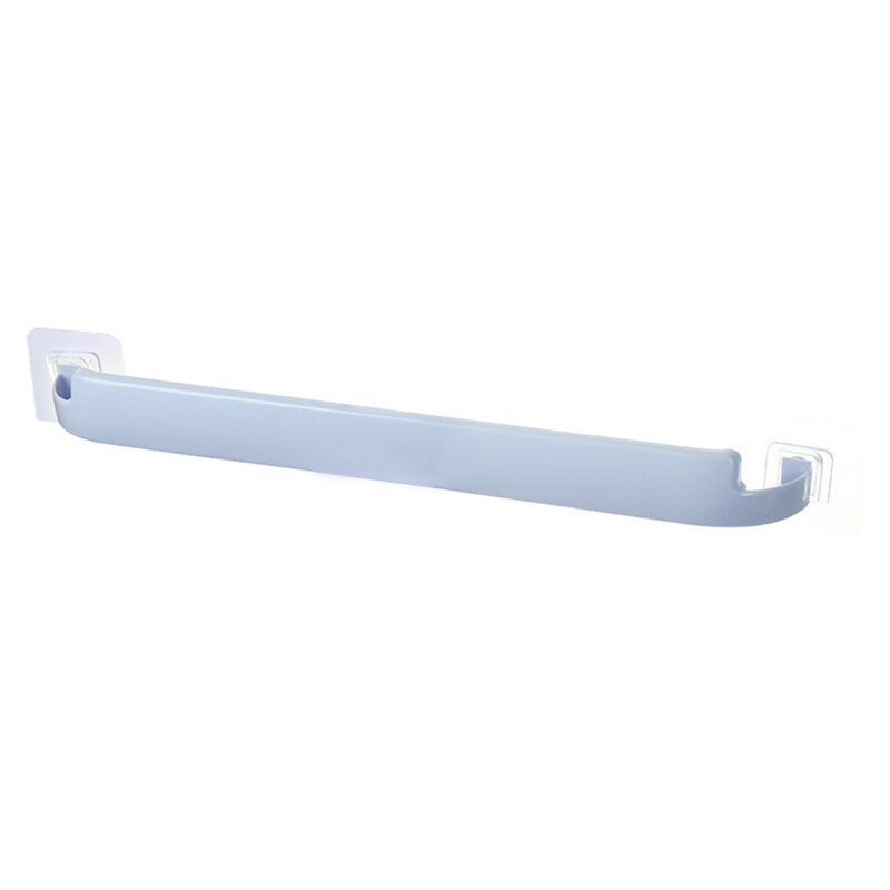 Plastic Towel Hanger Rail No Drill Bath Towel Holder Single Bar Towel Holder: Blue