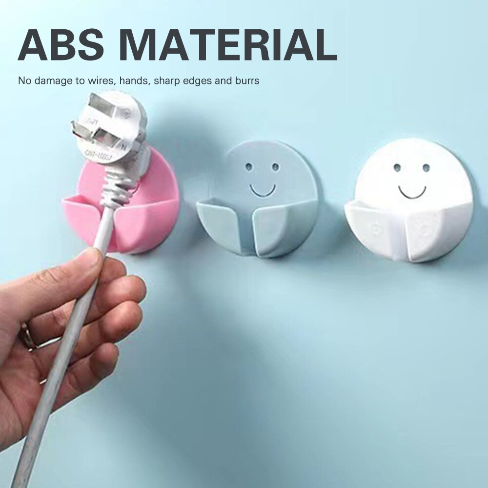 Power Plug Socket Holder Hook Multifunctional Punch-Free Adhesive Hanger for Door Wall Bathroom Wall Mounted EIG88