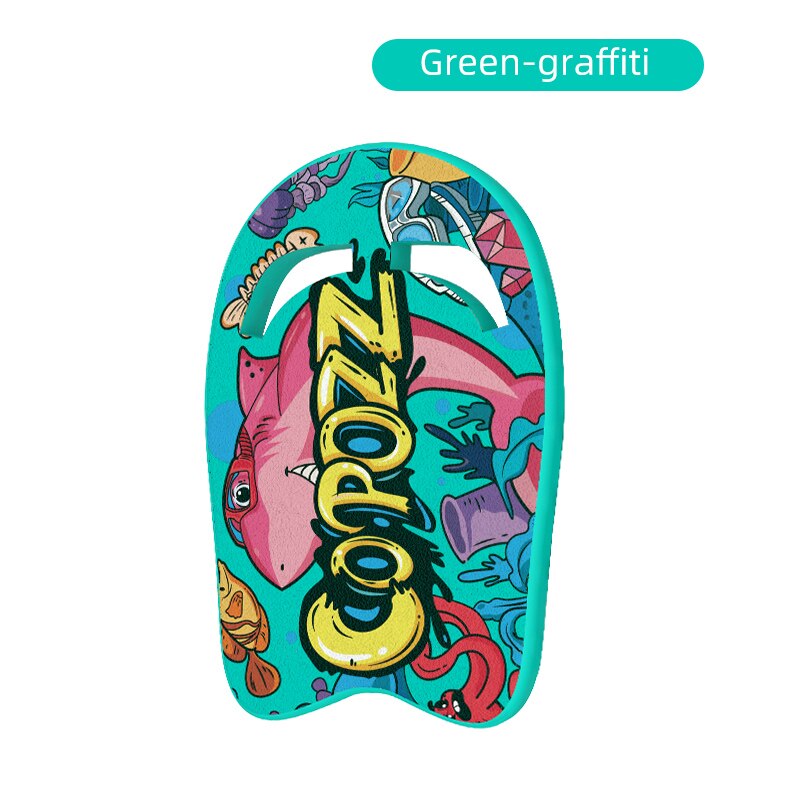 Lightweight EVA Swimming kickboard Cartoons Floating Plate Back kids Safe Training Swimming Pool Accessories Water Sports Tool: graffiti