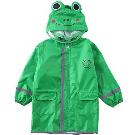 90-145CM imperméable imperméable pour enfants enfants bébé manteau de pluie poncho garçons filles élèves de l'école primaire pluie poncho veste: Vert / for height 120-145cm