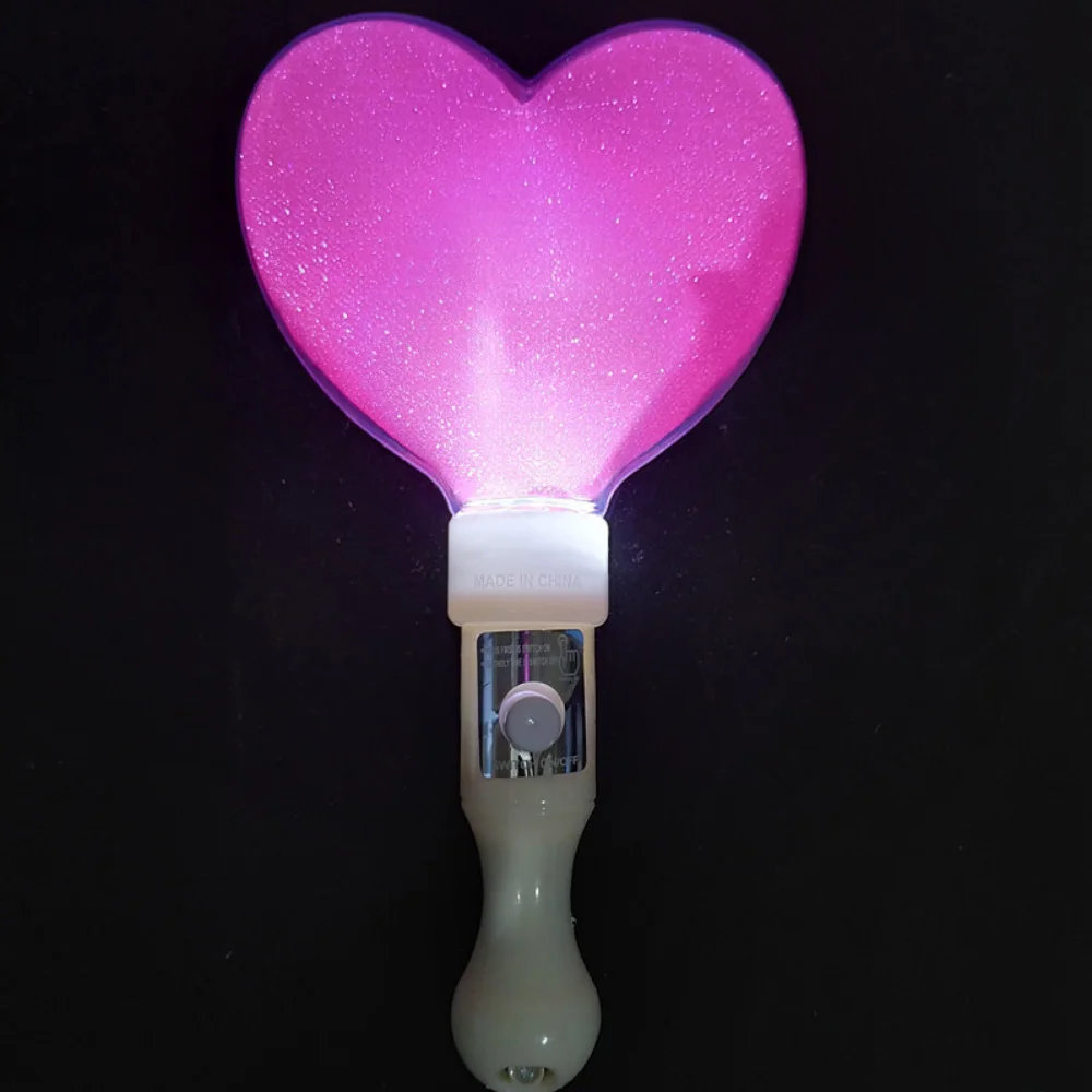 Herzförmige LED-Leuchtstäbe, Love Glow Konzert-Cheer-Sticks, batteriebetrieben, Konzert, Partyzubehör: Rosa