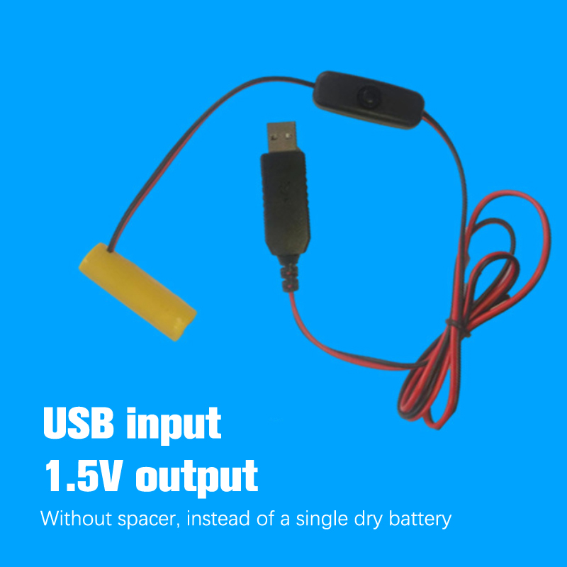 Aaa Attrappe-Batterie Adapter USB-Netzteil Schalter Kabel ersetzen aaa Batterien für Fernbedienungen Kamera Spielzeug LED-Streifen