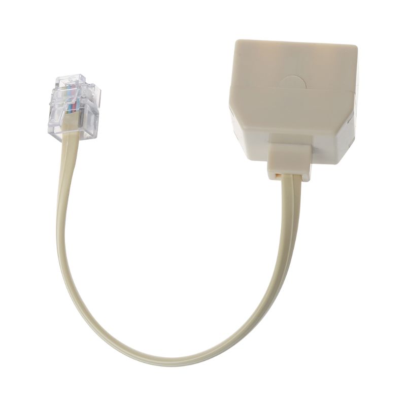 Divisor puerto RJ11 a doble conector RJ11, adaptador enchufe RJ11 a 2 cable telefónico Cat3 6P4C, conector 1