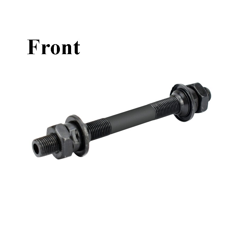 Kulstofstål cykelnavaksel bag front quick release nav hulaksel håndtag hjulleje aksel kassette adapter udskiftning: 1pc forreste 10.8cm