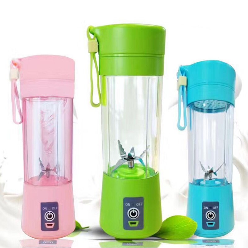 6 Blades Portable Blender Electric Blender USB Rechargeable Juicer Cup Mix Extractor Fruit Smoothie Maker Cup Bottle and Cover