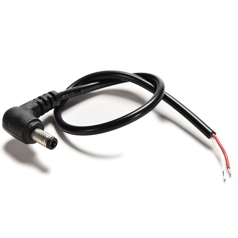 2 Stuks Dc Tip Power Plug Jack Connector 5.5X2.1 Mm Mannelijke Haakse Cord Kabel