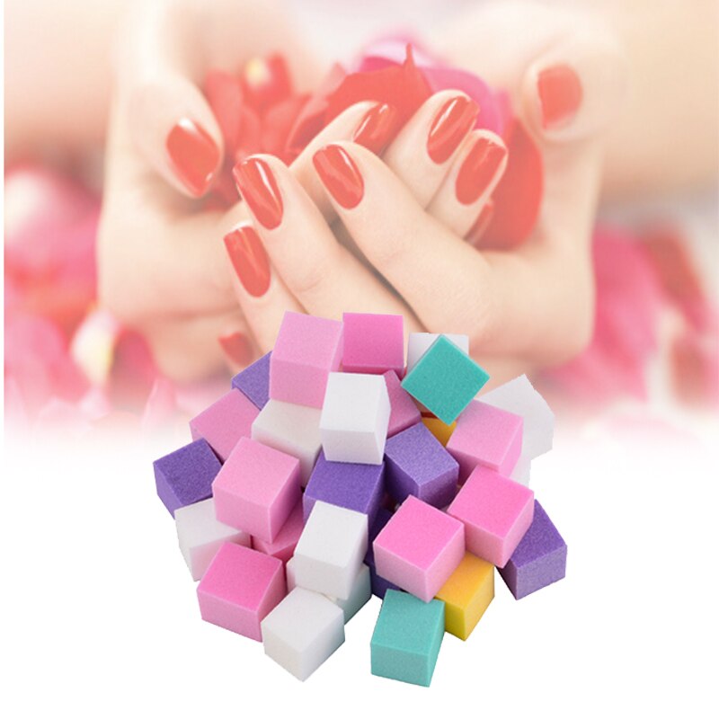 100 Pcs Mini Reguliere Nail File Buffer Kleurrijke Schuren Spons Slijpen Polijsten Nail Art Manicure Salon Diy Tool