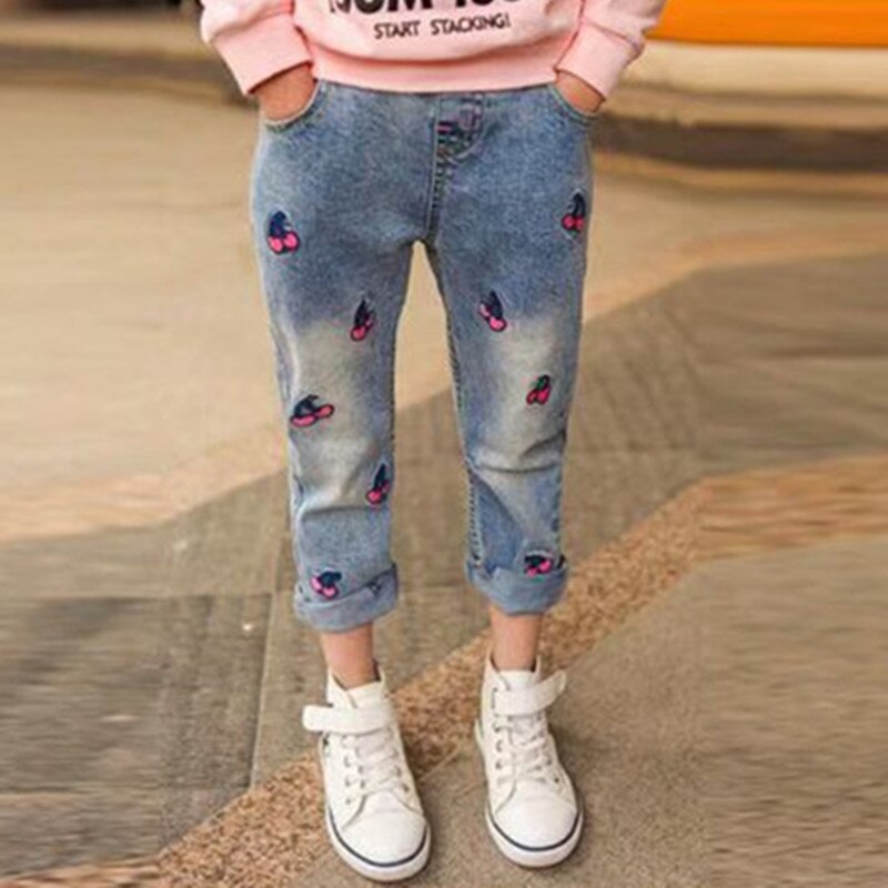 Big Girls Jeans Kids Pants Children Trousers Korean Kids Clothes Jeans Pants Teenage Denim Pants 4 5 6 7 8 9 10 11 12 13 Years: 9
