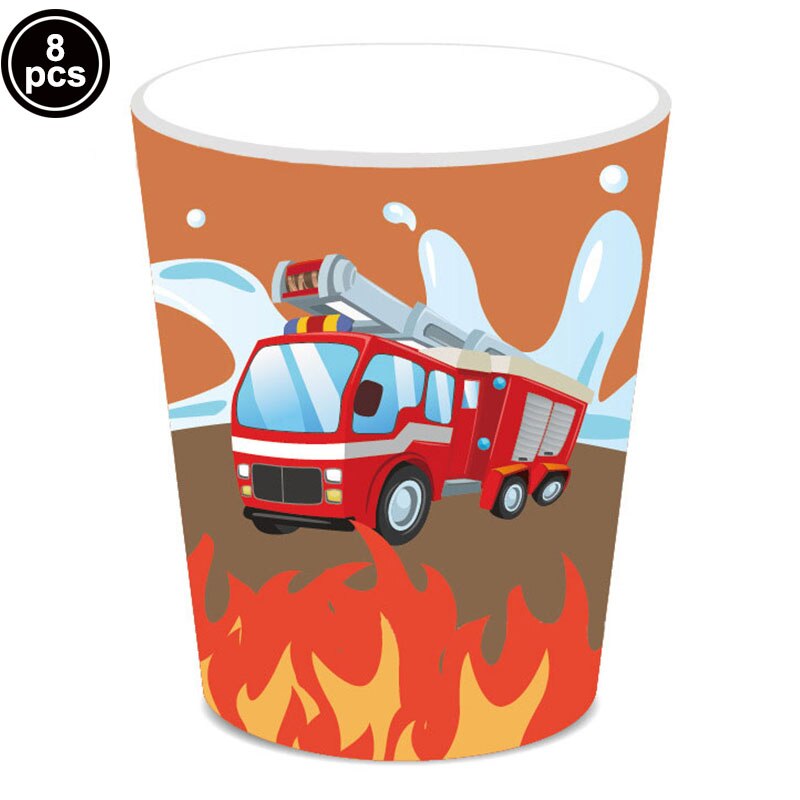 1pc 52*86 &#39;&#39;Feuer Lkw Tischdecke Feuerwehrmann Tischdecke Feuer Tabelle Einstellung Kunststoff Feuerwehrmann Tisch Abdeckung für Feuer partei Liefert: Tassen