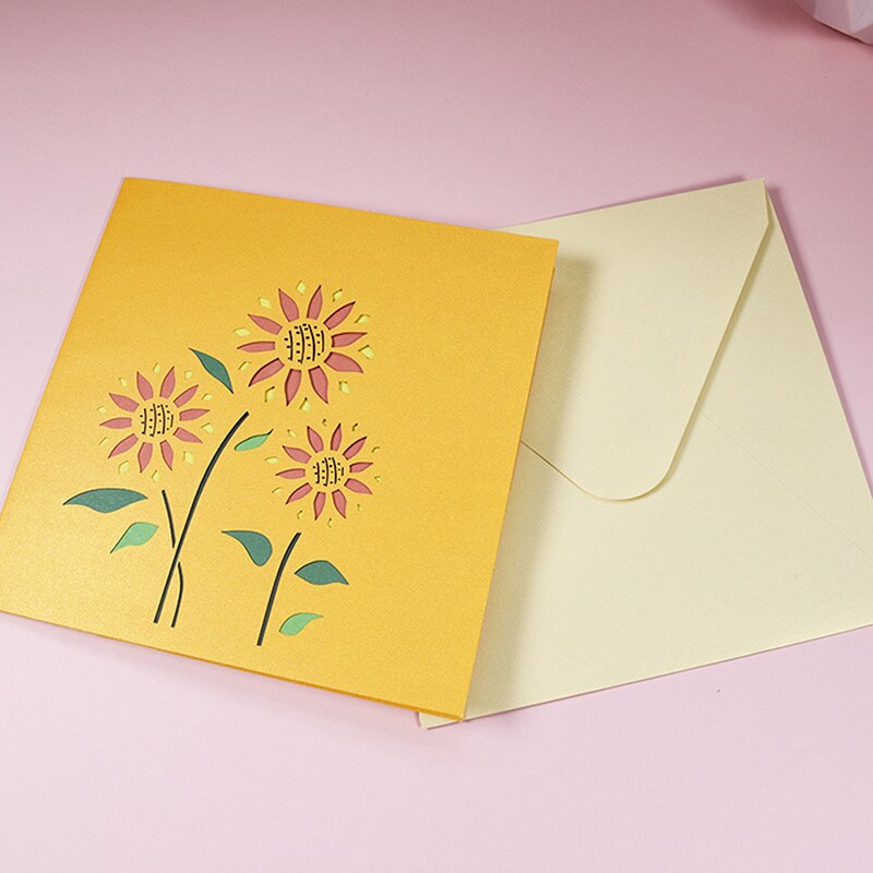 Pop-Up Flower Card Flora 3D Greeting Card for Birthday Mothers Father's Day Graduation Wedding Anniversary Get Well Sympathy