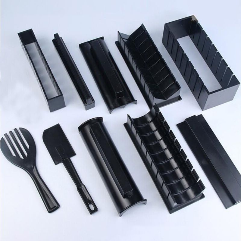 Juego de moldes para hacer Sushi, 11 Uds., equipo de fabricación de Sushi, Kit de molde de rollo, molde de pastel de bola de arroz japonés