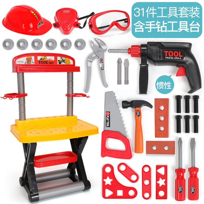 Kids Toolbox Kit Educational Toys Simulation Repair Tools Toys Drill Plastic Game Learning Engineering Puzzle Toys For Boy