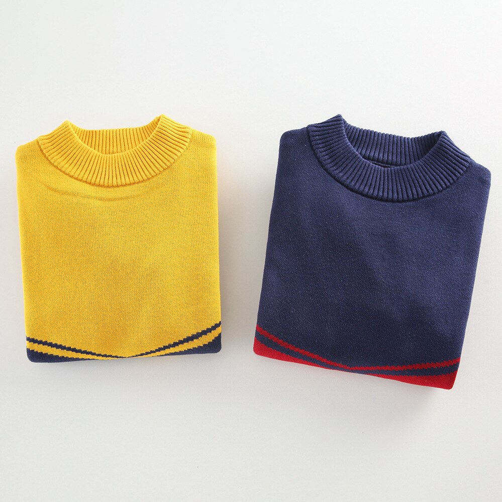 Ropa de algodón para niños, suéter para mantener el calor en el invierno, cuello redondo, suéter tejido pulóver