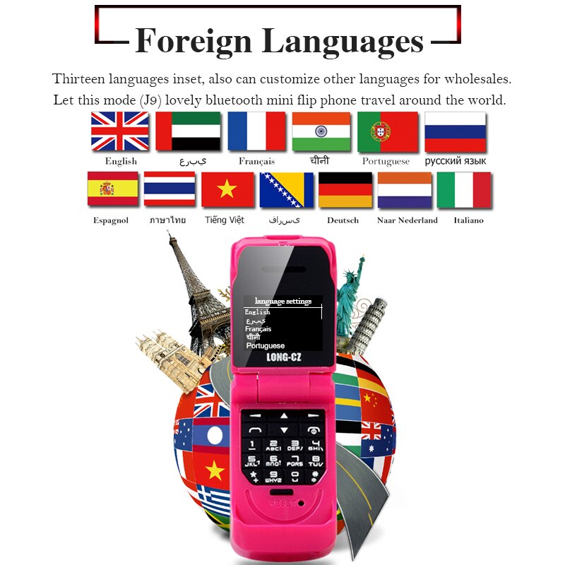 Mini Clamshell Phone J9 Bluetooth Partner Anti-lost SOS Magic Sound Single Card First Aid Mobile Phone