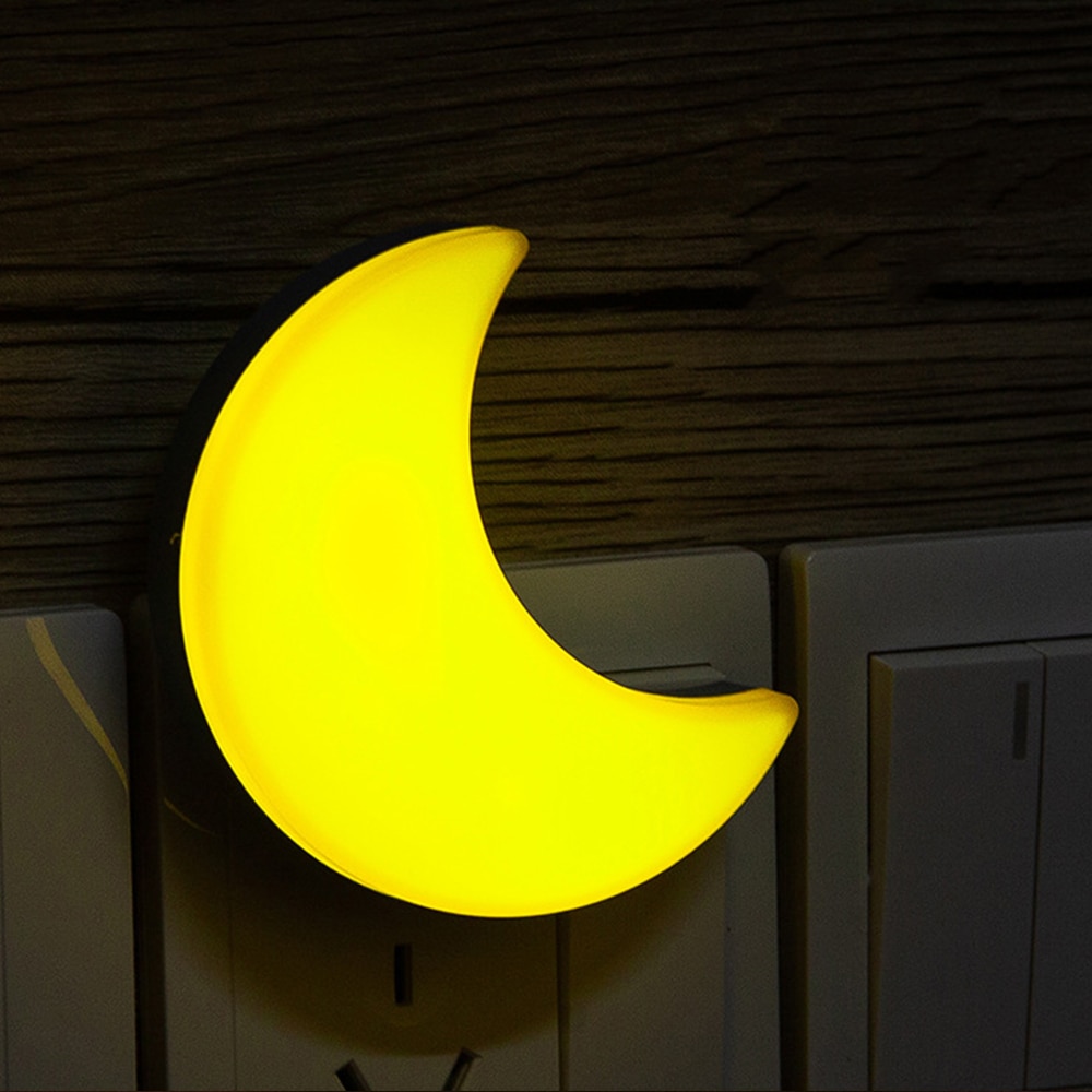Sensor kontrol mini stjerne måne led lys eu/us stik natlampe til sengelampe baby soveværelse børne & #39 ;s værelse sove dekoration