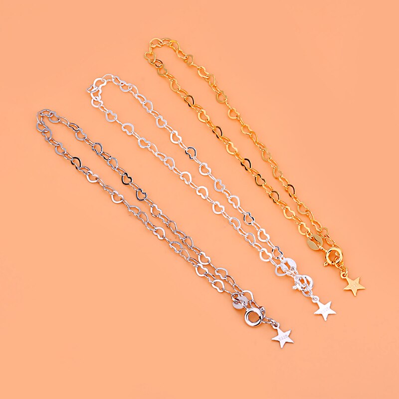 S925 Puur Zilver Temperament Mooie Liefde Ketting Hart Ketting Kruis Ketting Armband Sieraden Diy Accessoires Materiaal