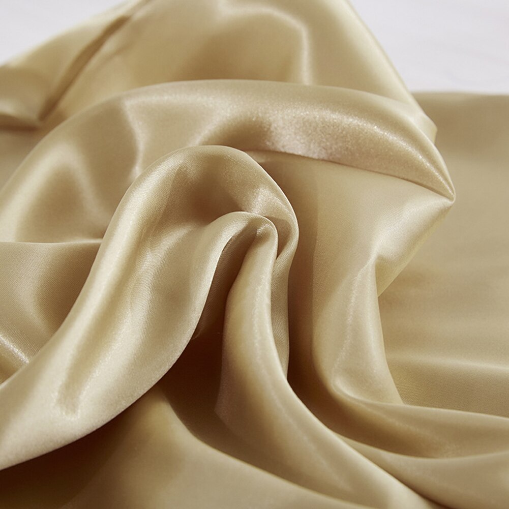 Funda de almohada de satén de poliéster suave, cubierta protectora de tela de color sólido, luz Invisible, decoración del hogar: khaki