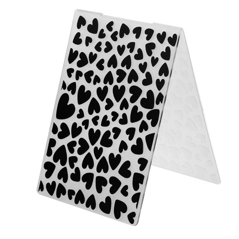 Love Heart Pattern DIY Plastic Scrapbook Embossing Template Cake Stencils Card DIY Craft Embossing Folders
