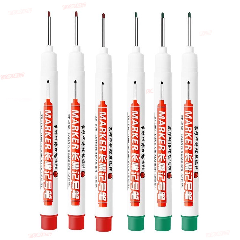 Rotulador de Punta larga de 6 piezas, puede agregar tinta, agujero profundo, bolígrafo largo, escribir tinta blanca y negra, posicionamiento de fábrica multipropósito, Punta 0,7-1,0: Amarillo claro
