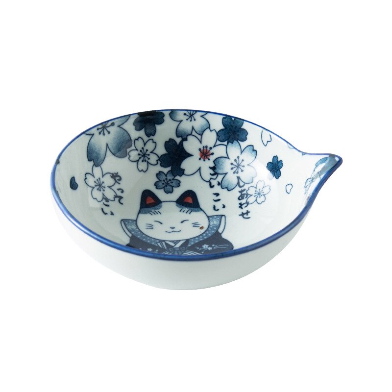 Ceramic Tableware Bowl Ramen Bowl Japanese-Style Underglaze Hand-Painted Tableware Cat