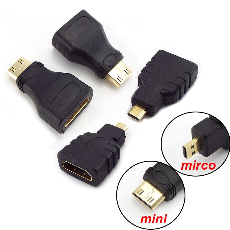 Conversor mini hdmi macho para fêmea, adaptador de micro cabo de extensão compatível com hdtv 1080p hd tv, filmadora
