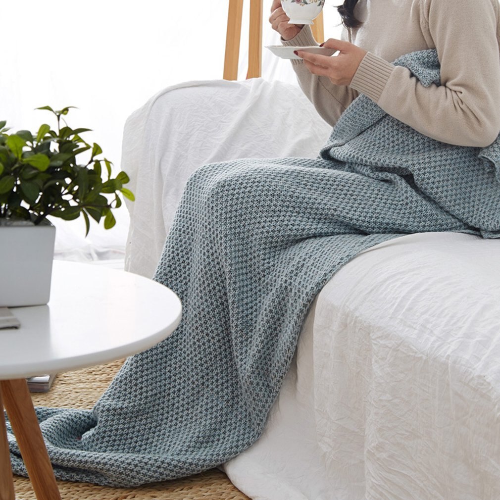 5 farver havfruehale tæppe dame blød håndlavet sovepose moderigtigt strikket tæppe fishtail sovende sengetæpper