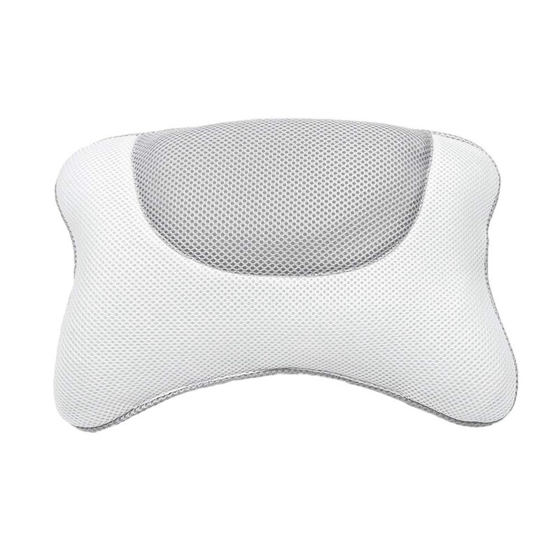 Luxe Spa Bad Kussen Voor Bad, Bad Kussen Voor Nek, Hoofd En Schouder Ondersteuning Met Zuignappen: Gray