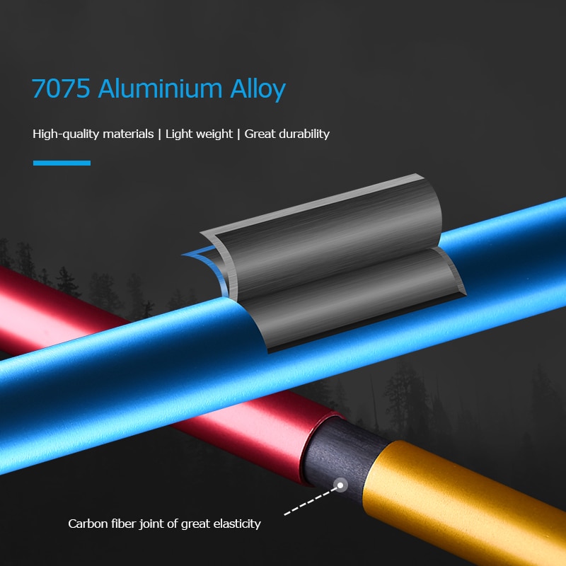 Bastón ligero AONIJIE plegable de fibra de carbono, bastones de senderismo ultraligeros, plegable, cierre rápido para sendero al aire libre
