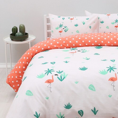 All Home by Zorluteks Double Duvet Cover Set - Flamingo