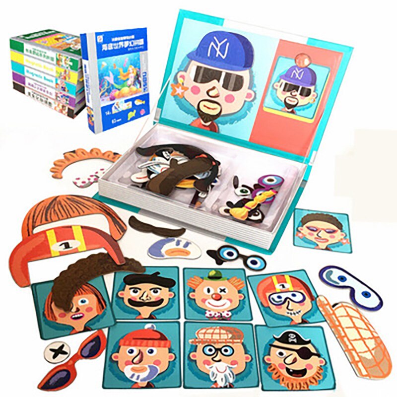 Montessori bildung kinder papier pädagogisches spielzeug baby frühe bildung magnetische puzzle spielzeug